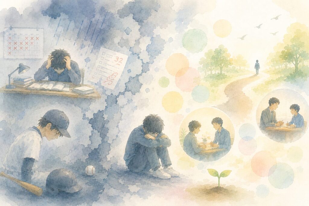学生時代に味わった挫折と不登校_イラスト